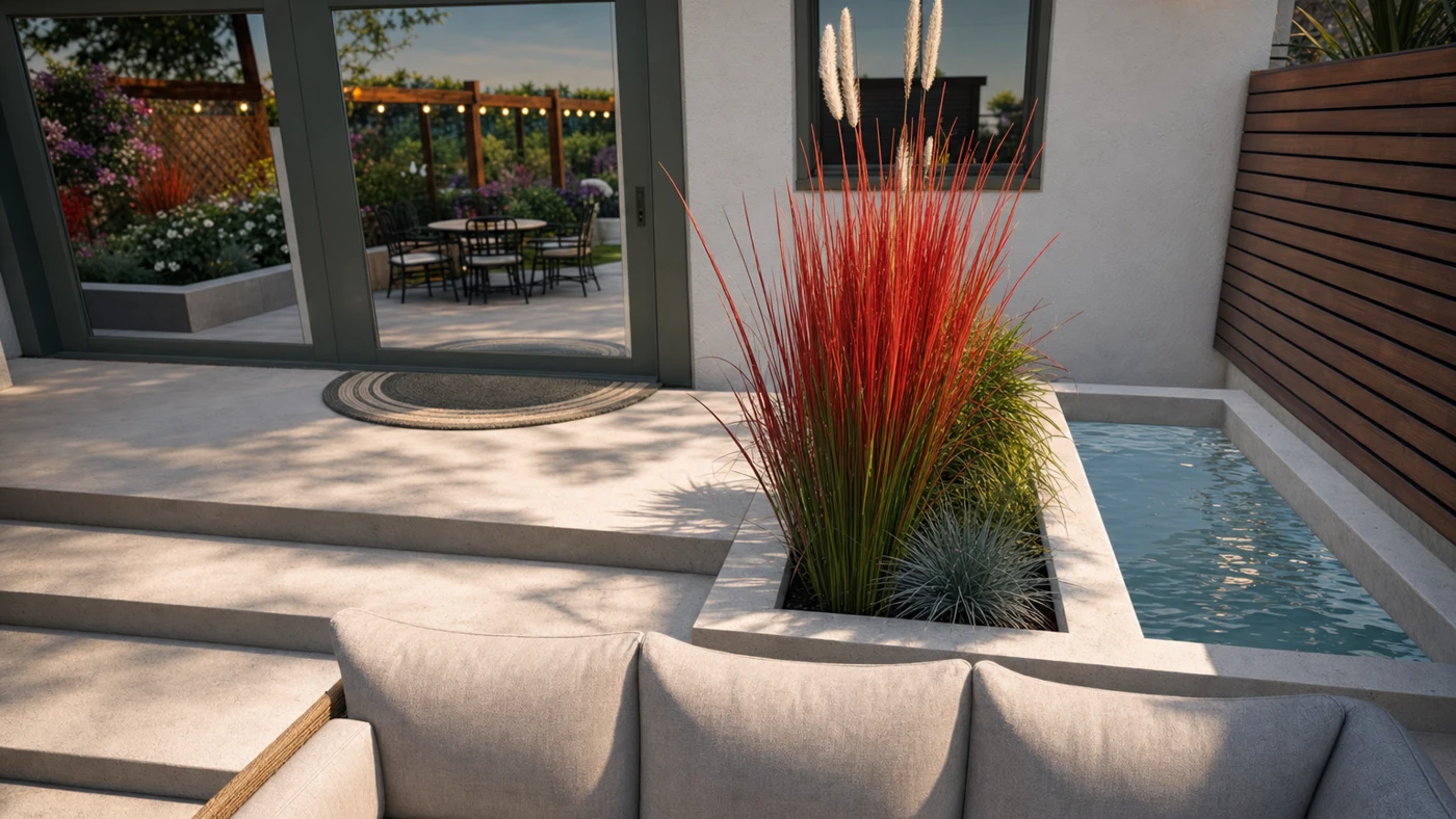 Photoreal courtyard render